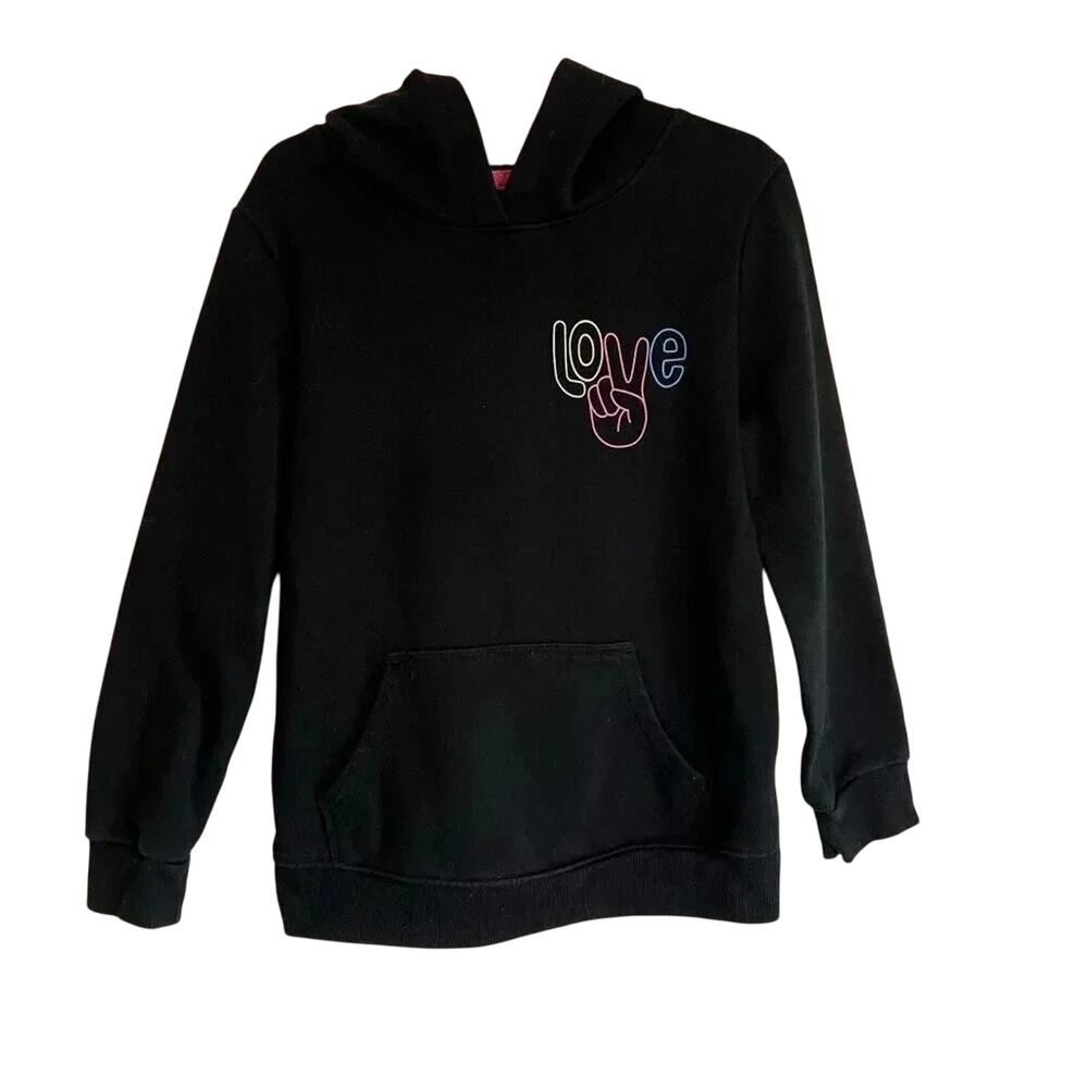 Cat & Jack girls’  black pullover hoodie Size Small (6/6x)